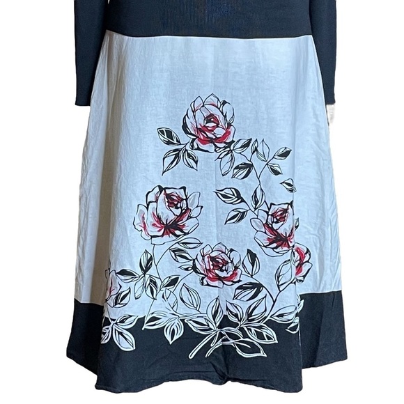 Vintage Y2K Tweeds Floral Side Zip Linen Blend Skirt Size 8 - Picture 5 of 9